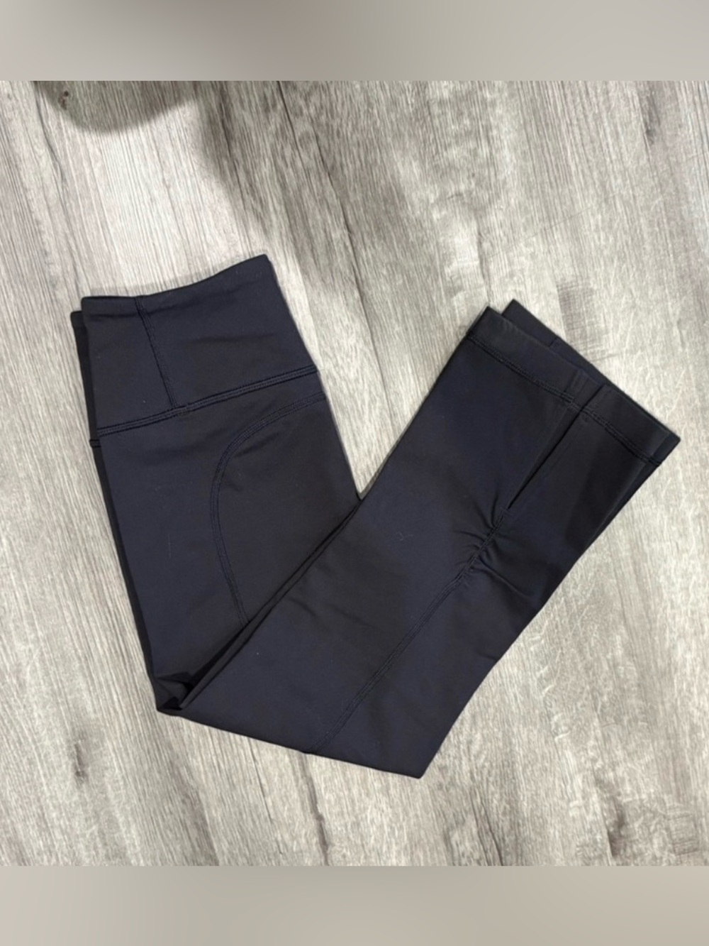 Lululemon Black Cropped Leggings Slit Hem High Rise Size 2 NWOT - Picture 7 of 10